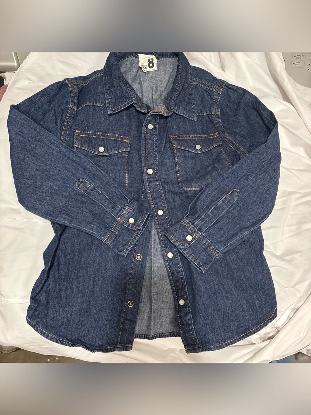 Cotton On Kids Dark Blue Denim Button-Down Shirt